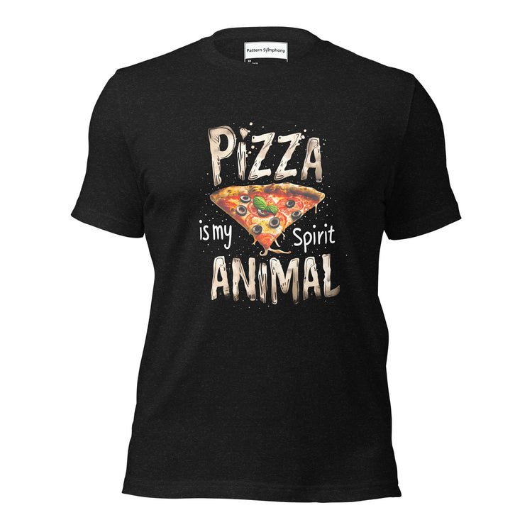 A Funny t-shirt with a design on it that says Pizza is my spirit animal.