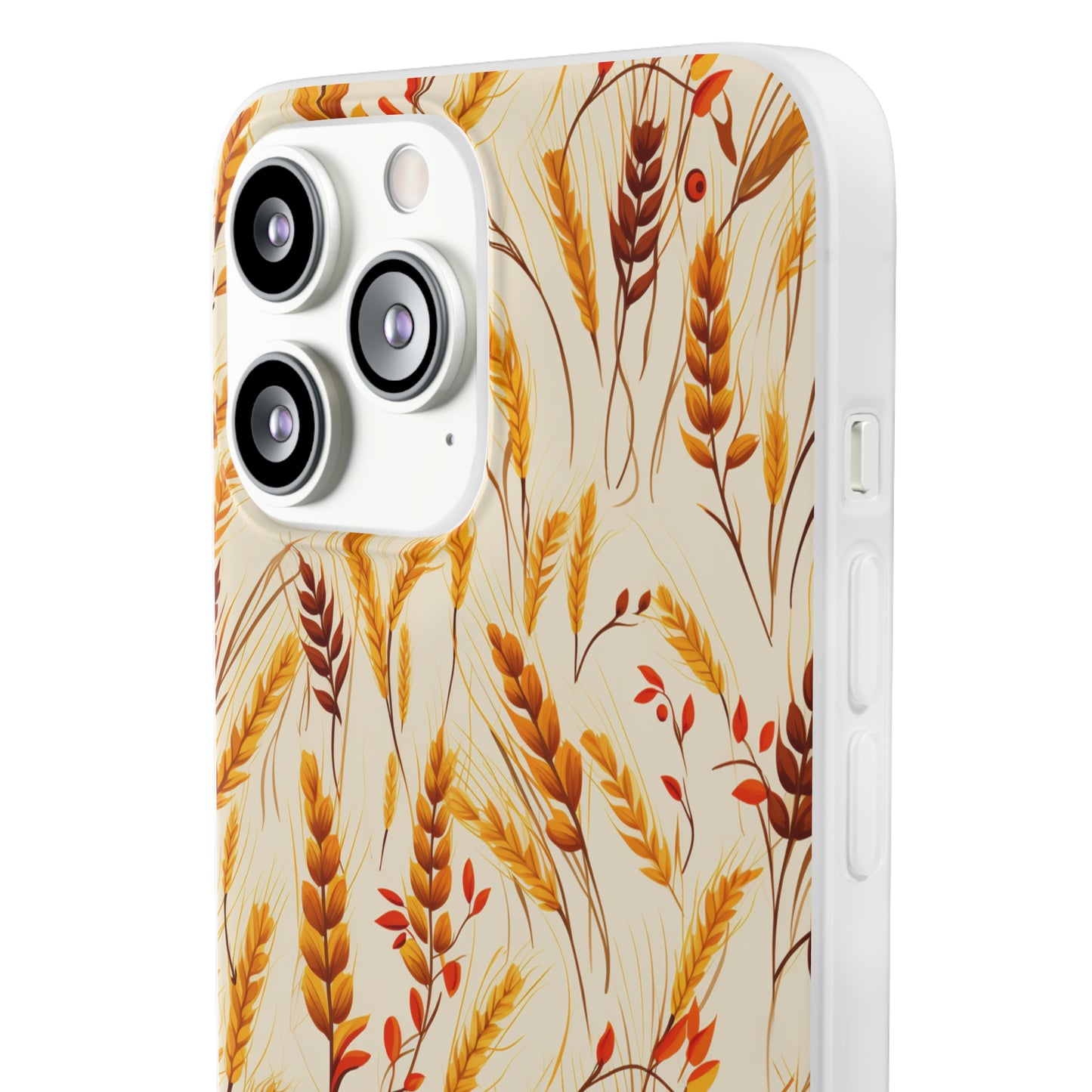 Golden Harvest: An Autumn Collage of Wheat and Berries - Flexible Phone Case