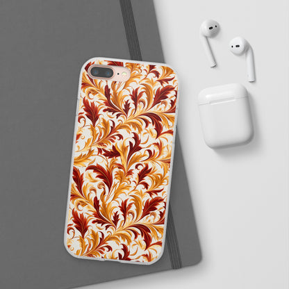 Swirling Autumn: Vortexes of Fall Foliage in Gold and Bronze - Flexible Phone Case