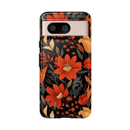 Autumn Blossom Noir: A Dark Floral Canvas Tough Case