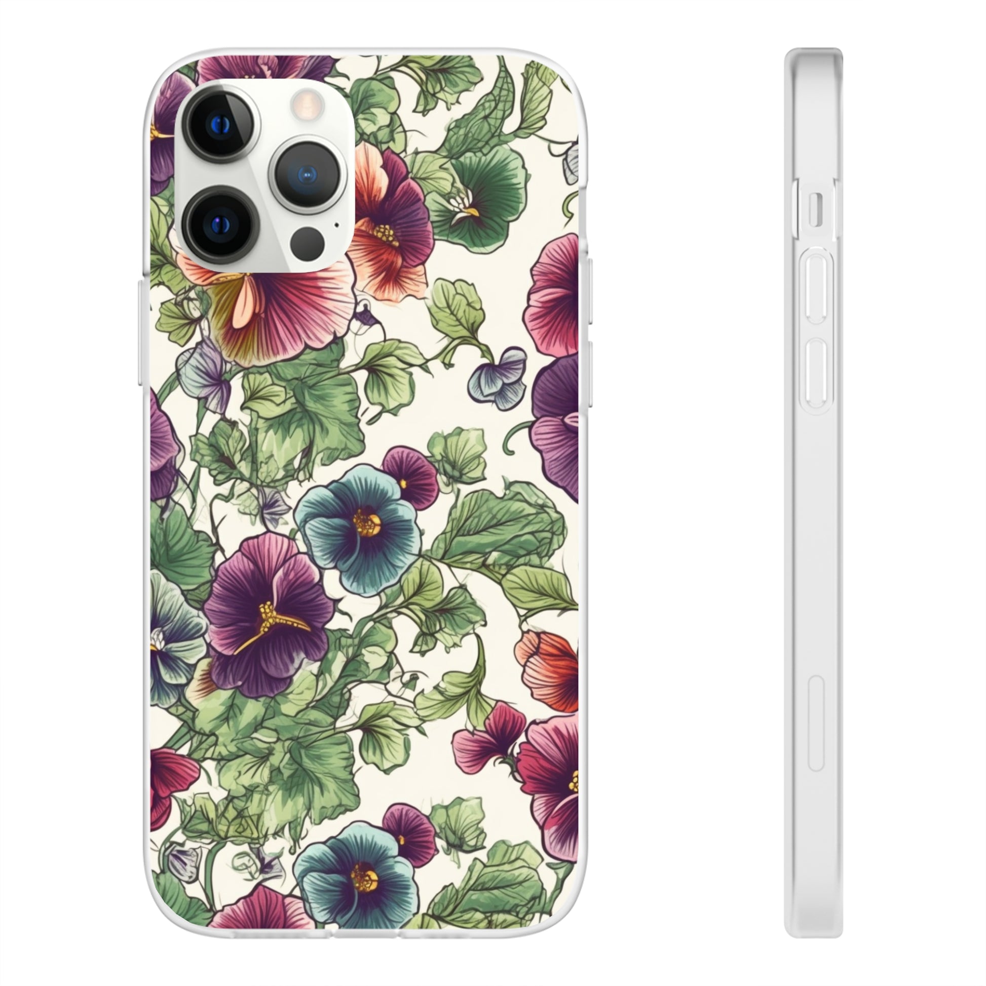 Watercolour Pansy Phone Case - Delicate Floral Elegance - Spring Collection - Flexi Cases Phone Case Pattern Symphony   