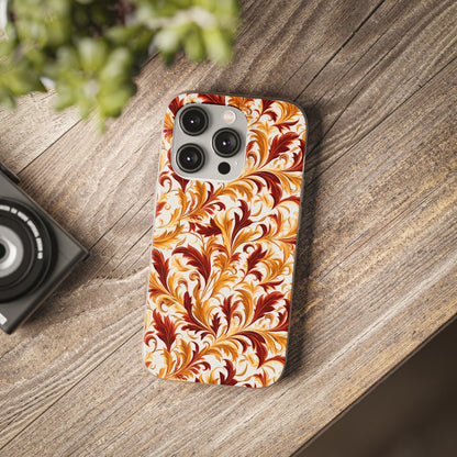 Swirling Autumn: Vortexes of Fall Foliage in Gold and Bronze - Flexible Phone Case