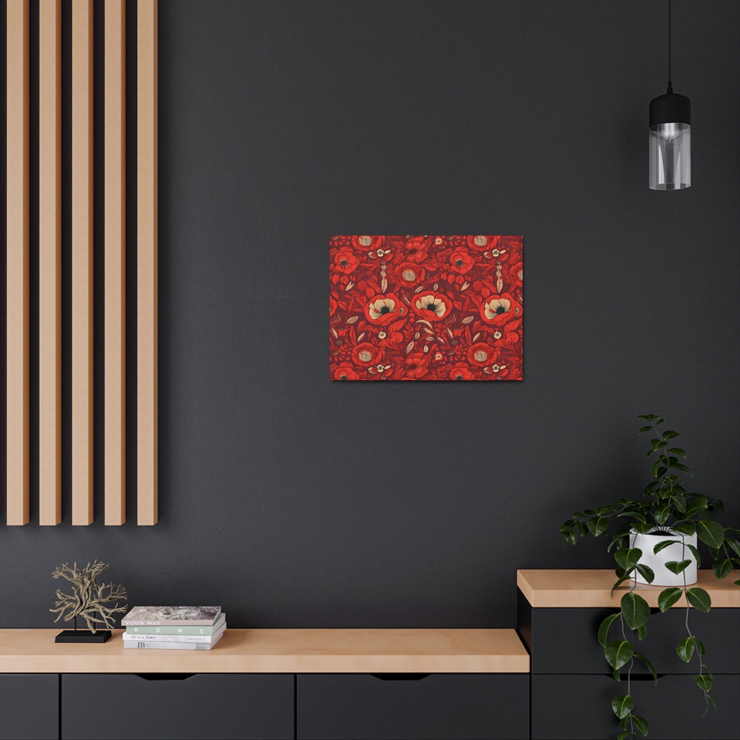 Radiant Spring Blossoms - Vibrant Red Floral Design - Wall Art Canvas