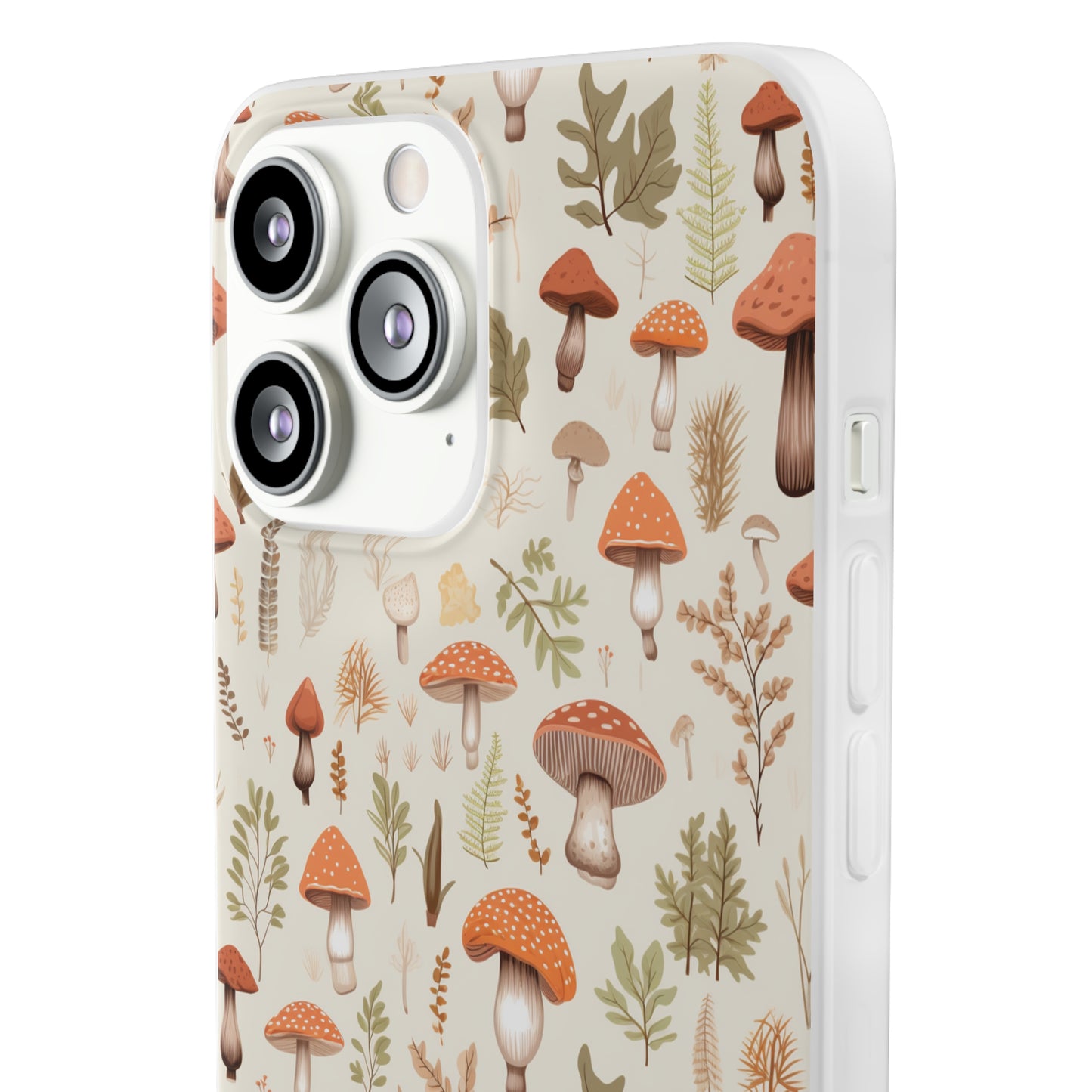 Mushroom Haven - Autumnal Tones Botanical illustration - Flexible Phone Case