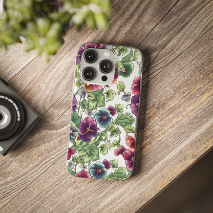 Watercolour Pansy Phone Case - Delicate Floral Elegance - Spring Collection - Flexi Cases Phone Case Pattern Symphony iPhone 14 Pro  