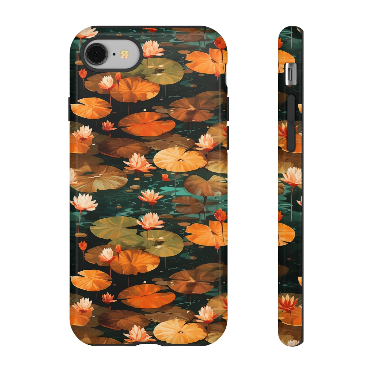 Orange Lotus Whisper: Autumn on the Water - Tough Phone Case