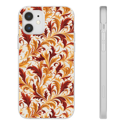 Swirling Autumn: Vortexes of Fall Foliage in Gold and Bronze - Flexible Phone Case