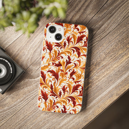 Swirling Autumn: Vortexes of Fall Foliage in Gold and Bronze - Flexible Phone Case