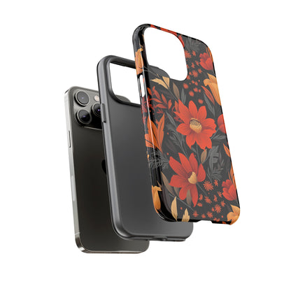 Autumn Blossom Noir: A Dark Floral Canvas Tough Case