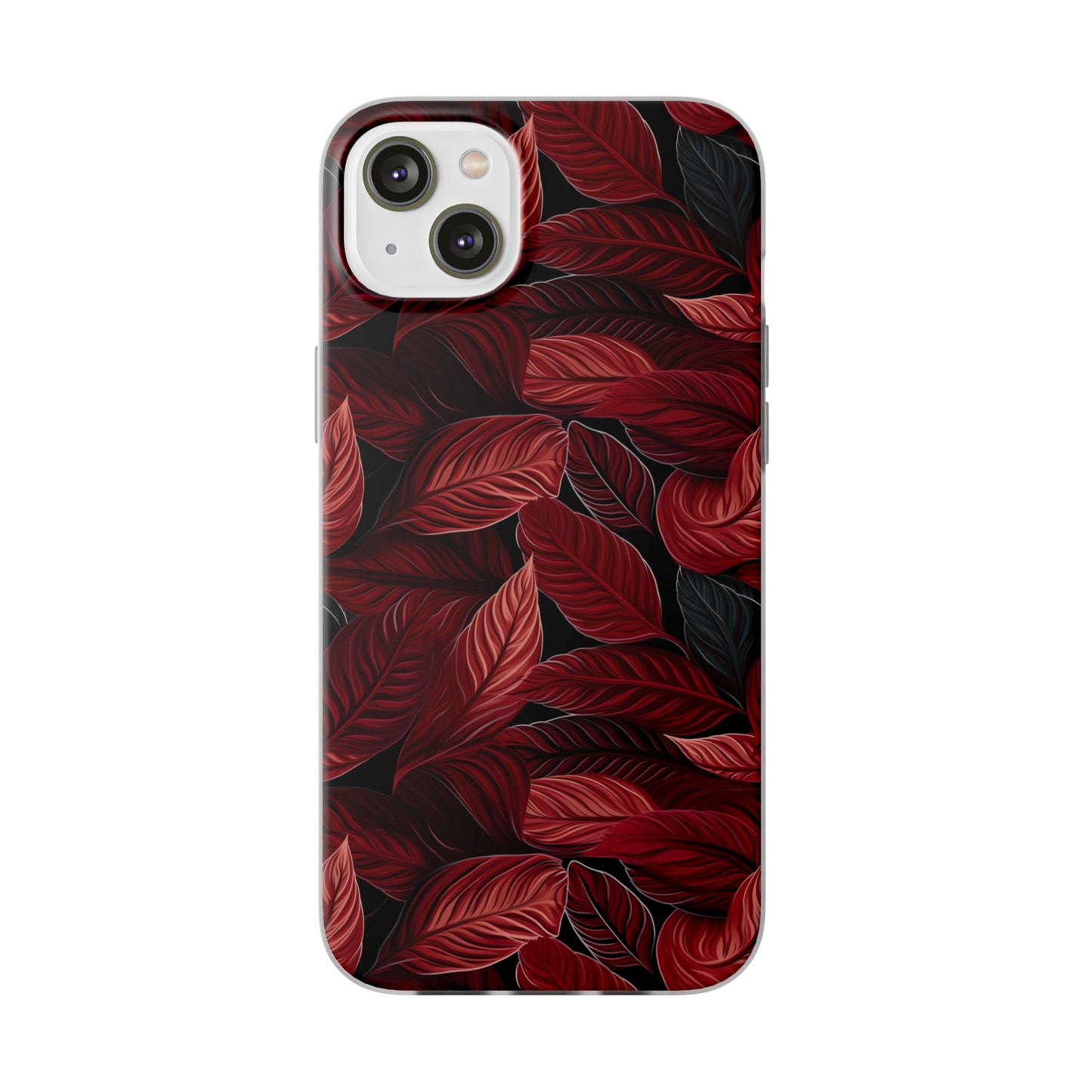 Scarlet Whispers: Lush Autumn Colours in Botanical Bliss - Flexible Phone Case