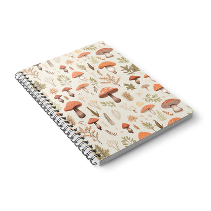 Mushroom Haven - Autumnal Tones Botanical Illustration Notebook (A5)