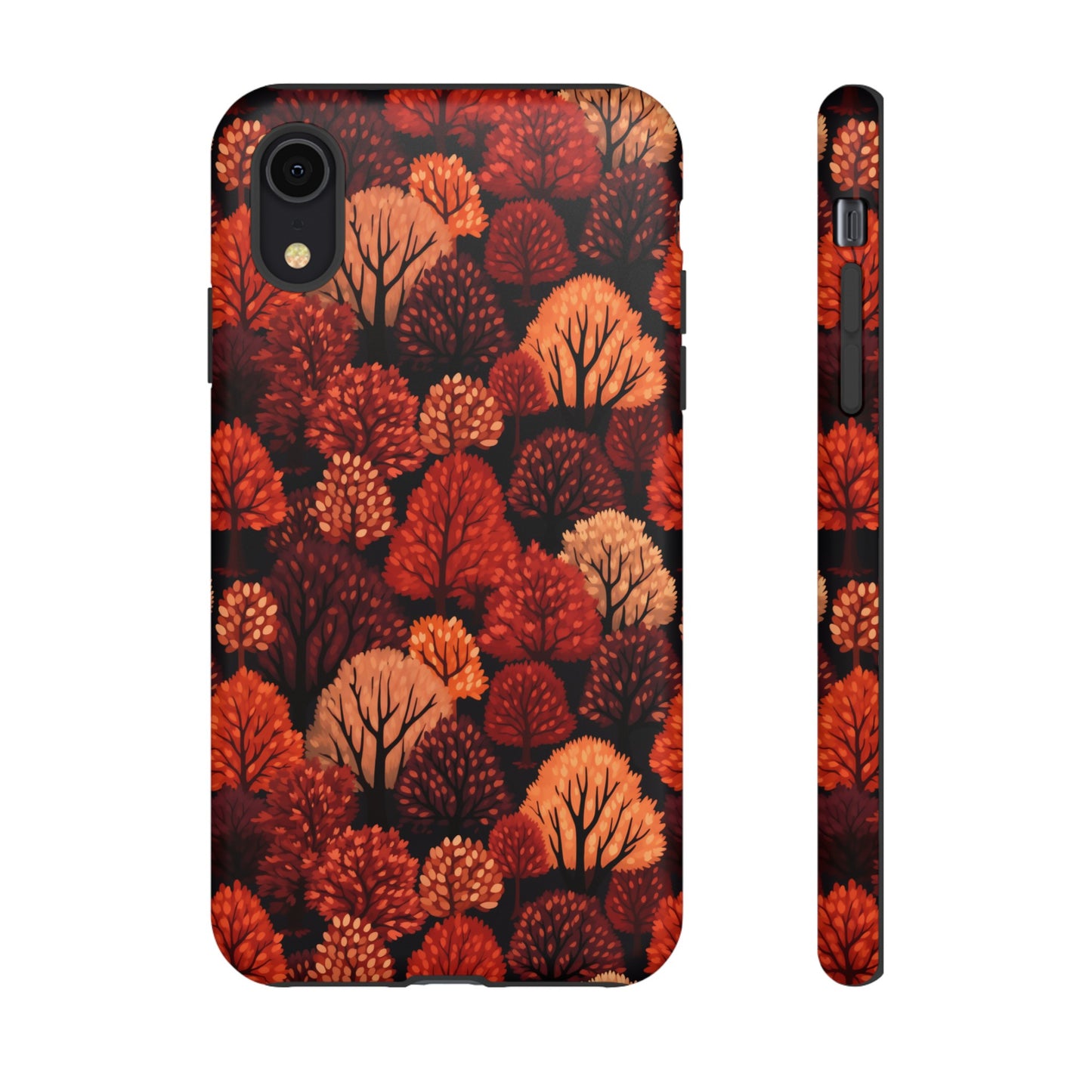 Crimson Forest: Autumn Trees in Vibrant Detail - Tough Phone Case