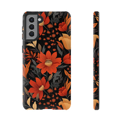 Autumn Blossom Noir: A Dark Floral Canvas Tough Case