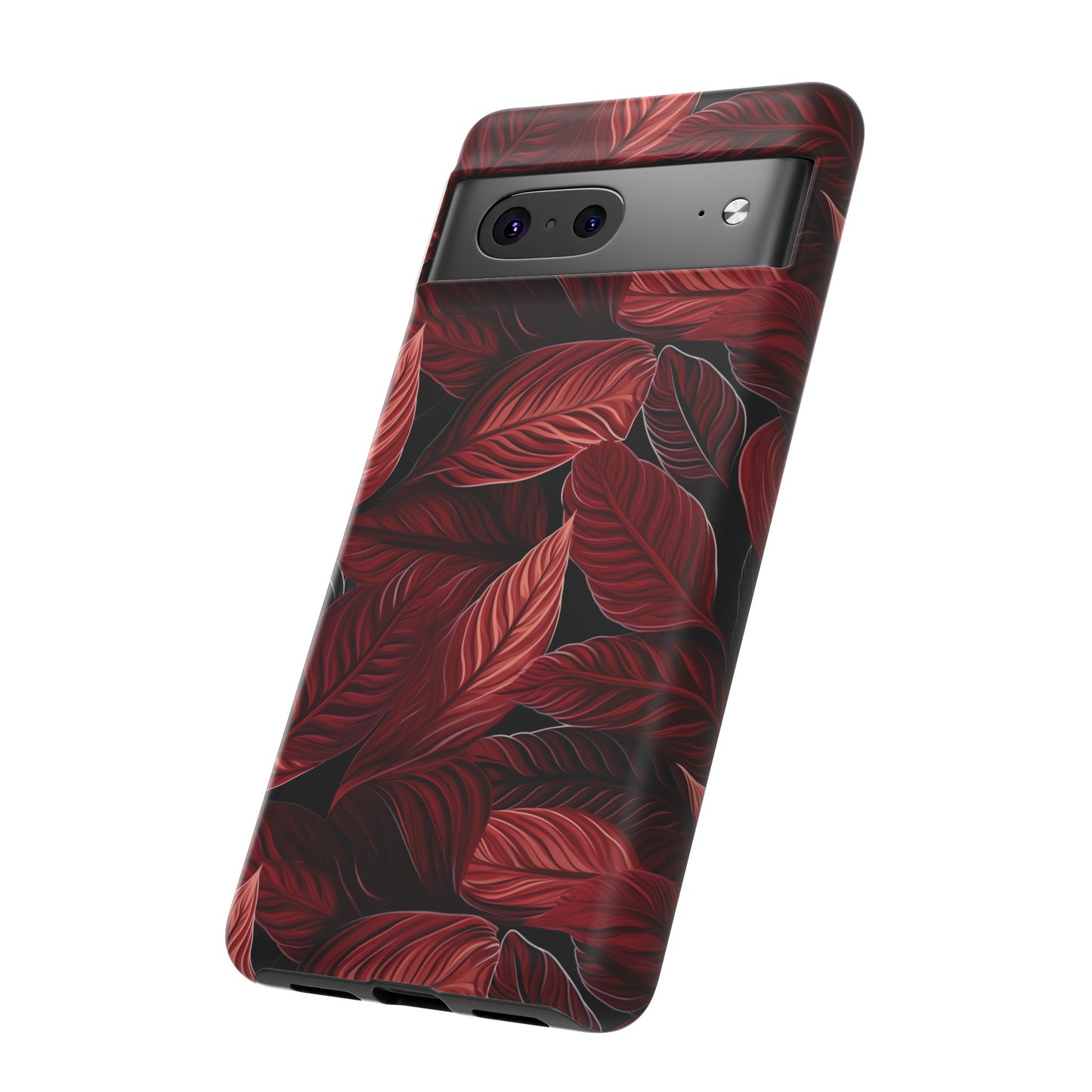 Scarlet Whispers: Lush Autumn Colours in Botanical Bliss - Tough Phone Case