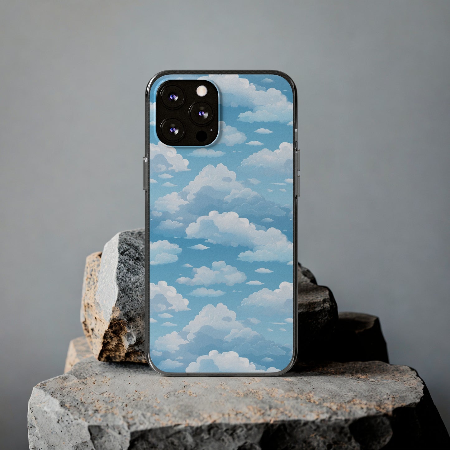 Boundless Azure Horizon - Calm Sky Design Soft Phone Case for IPhone, Samsung, and Google Pixel Phone Case Pattern Symphony   