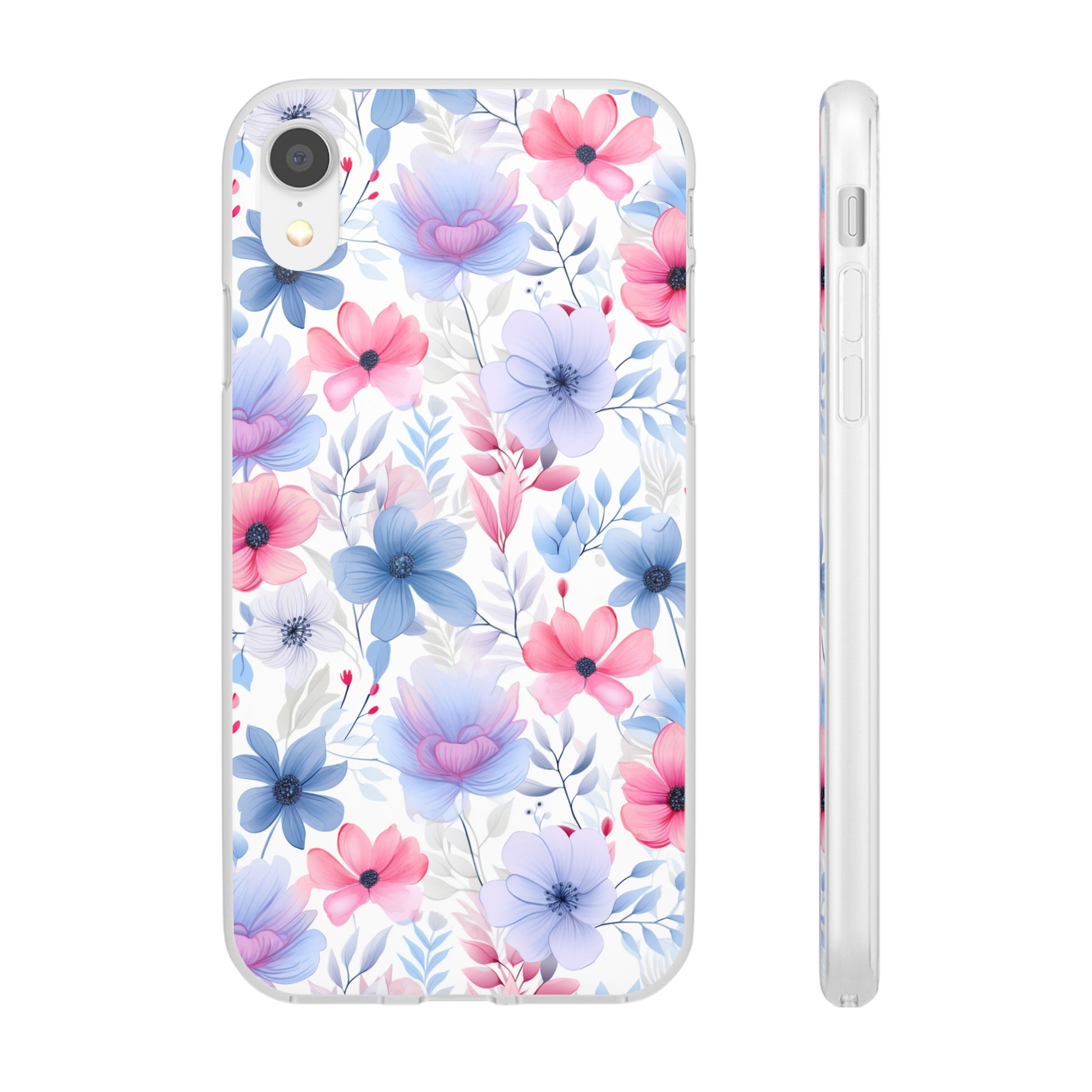 Floral Whispers - Soft Hues of Violets, Pinks, and Blues - Flexi Phone Case Phone Case Pattern Symphony   