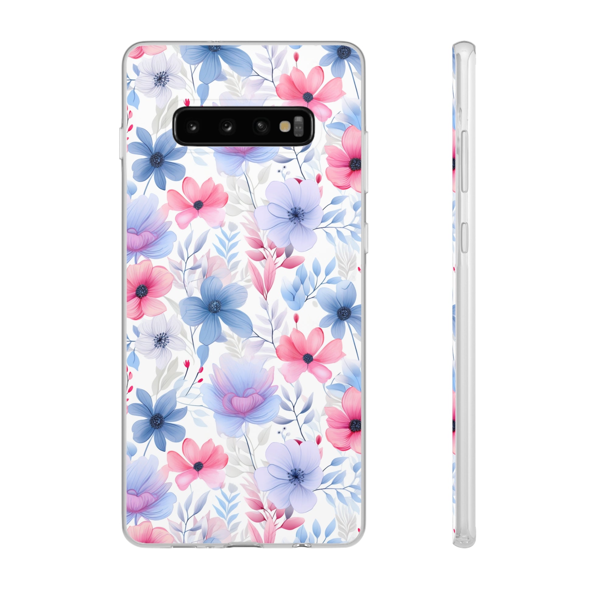 Floral Whispers - Soft Hues of Violets, Pinks, and Blues - Flexi Phone Case Phone Case Pattern Symphony   