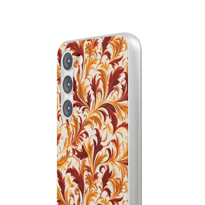 Swirling Autumn: Vortexes of Fall Foliage in Gold and Bronze - Flexible Phone Case