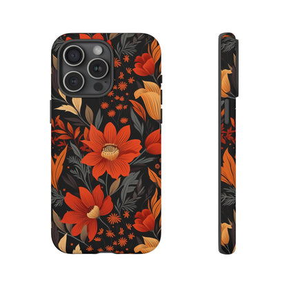 Autumn Blossom Noir: A Dark Floral Canvas Tough Case