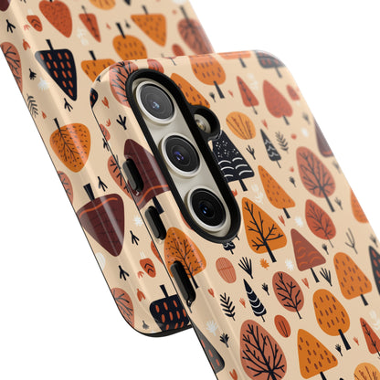 Terracotta Tree Tapestry: A Playful Autumn Mosaic - Tough Phone Case