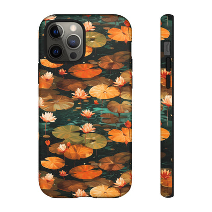 Orange Lotus Whisper: Autumn on the Water - Tough Phone Case