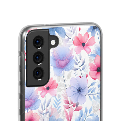 Floral Whispers - Soft Hues of Violets, Pinks, and Blues - Flexi Phone Case Phone Case Pattern Symphony   