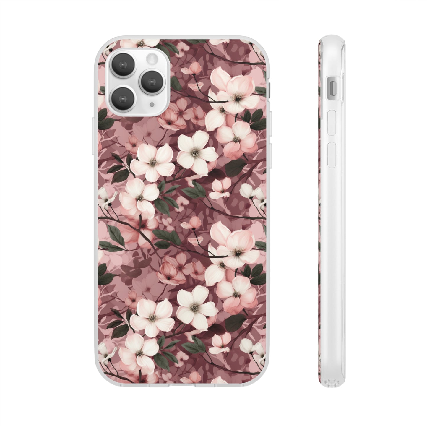 Sparse Dogwood Blossom Phone Case - Elegant Floral Design for Your Smartphone - Flexi Cases Phone Case Pattern Symphony   