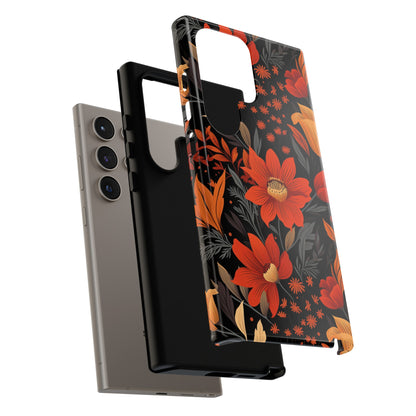 Autumn Blossom Noir: A Dark Floral Canvas Tough Case