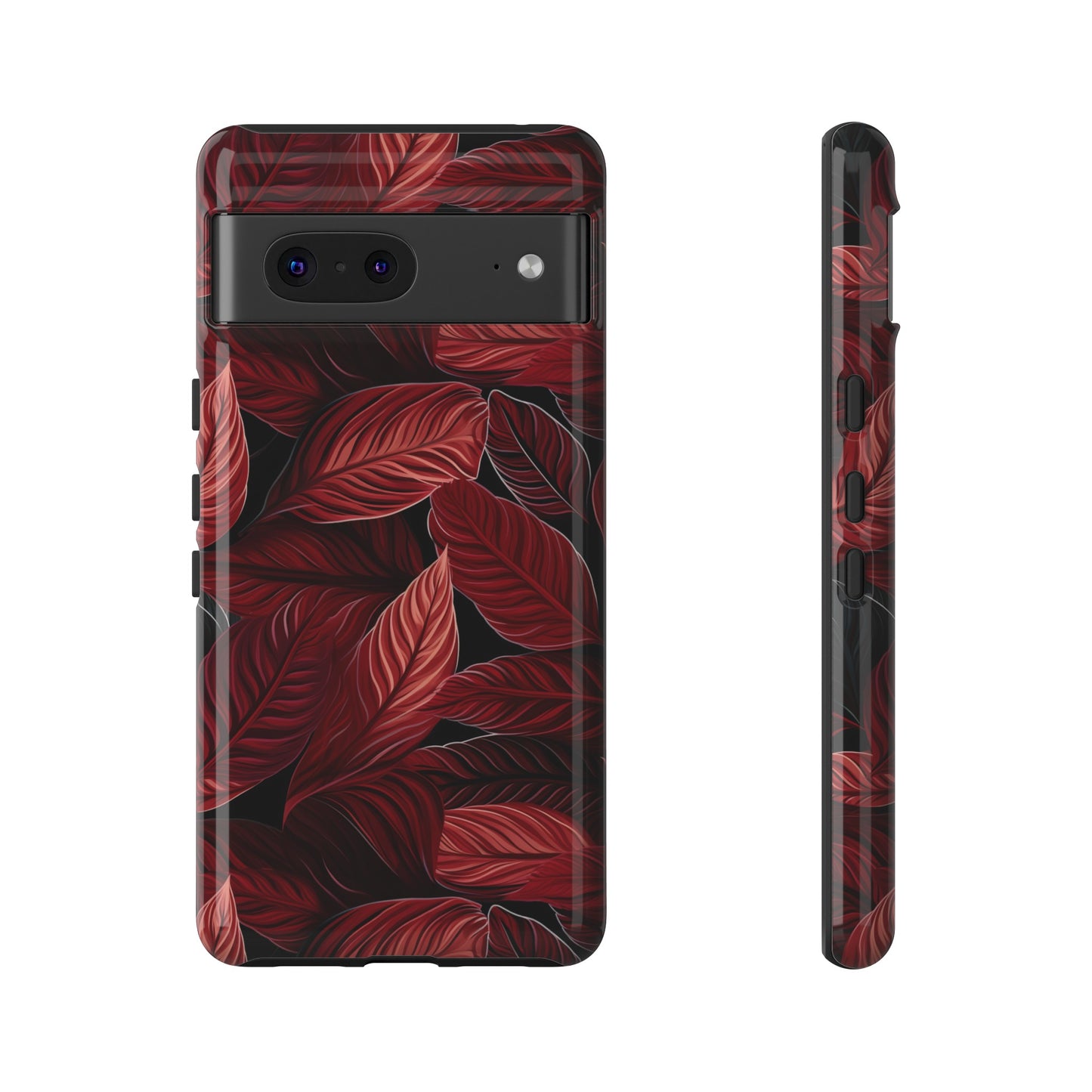 Scarlet Whispers: Lush Autumn Colours in Botanical Bliss - Tough Phone Case