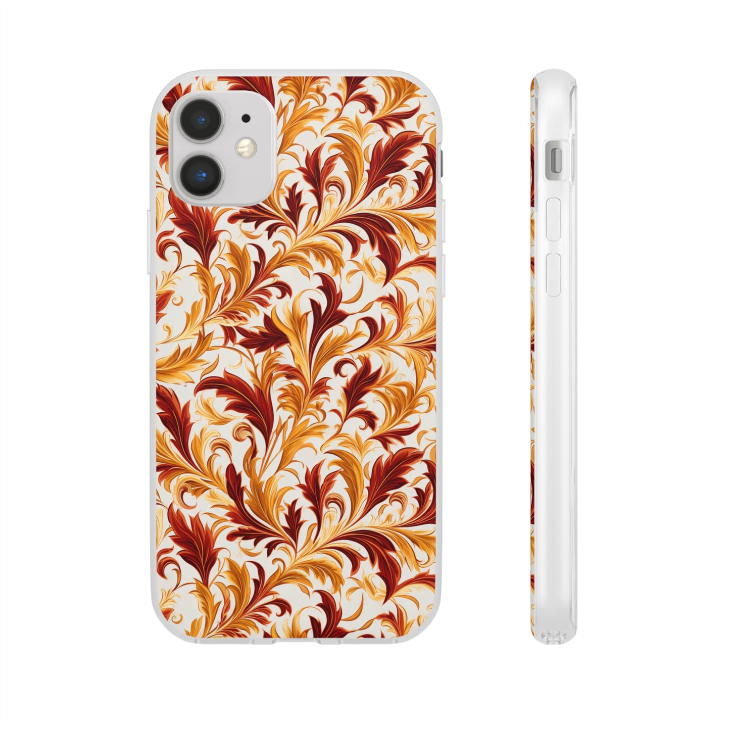 Swirling Autumn: Vortexes of Fall Foliage in Gold and Bronze - Flexible Phone Case