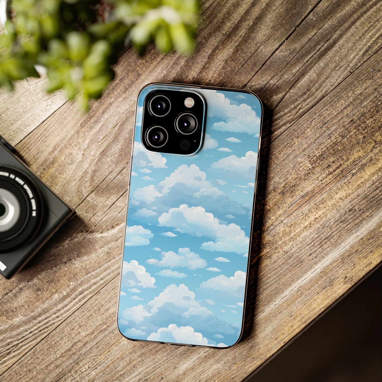 Boundless Azure Horizon - Calm Sky Design Soft Phone Case for IPhone, Samsung, and Google Pixel Phone Case Pattern Symphony   