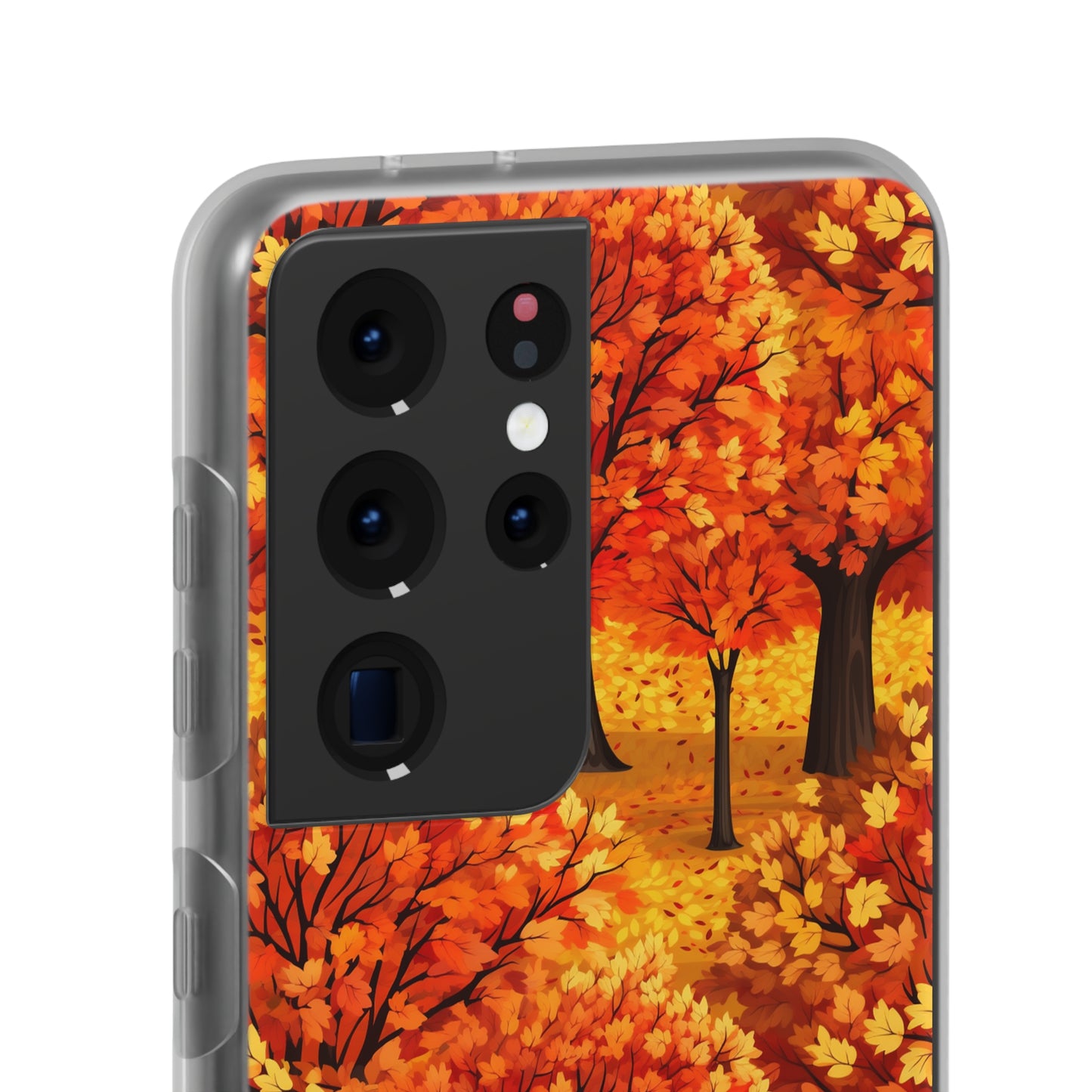 Impasto-Style Woodlands: High-Contrast Autumn Foliage - Flexible Phone Case