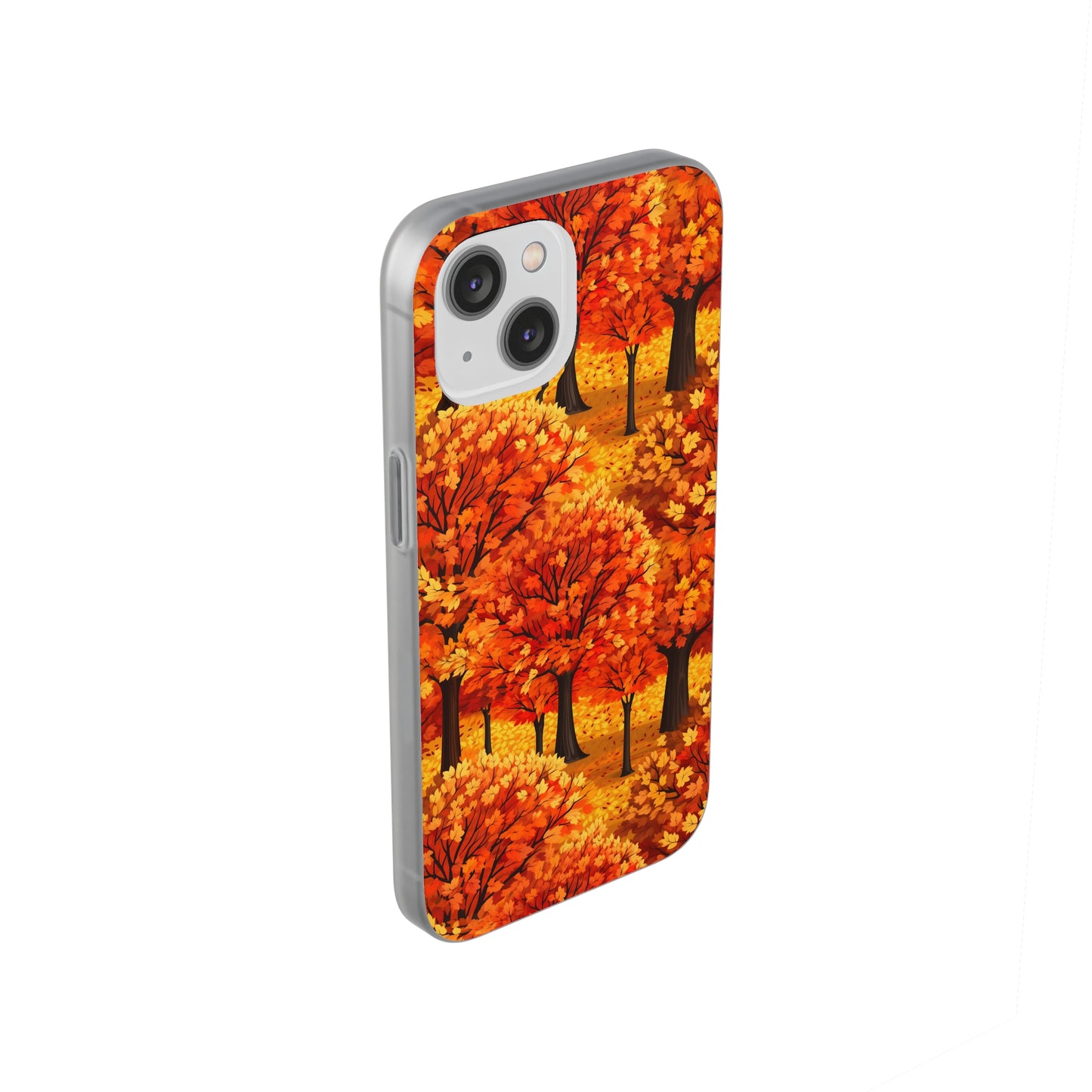 Impasto-Style Woodlands: High-Contrast Autumn Foliage - Flexible Phone Case