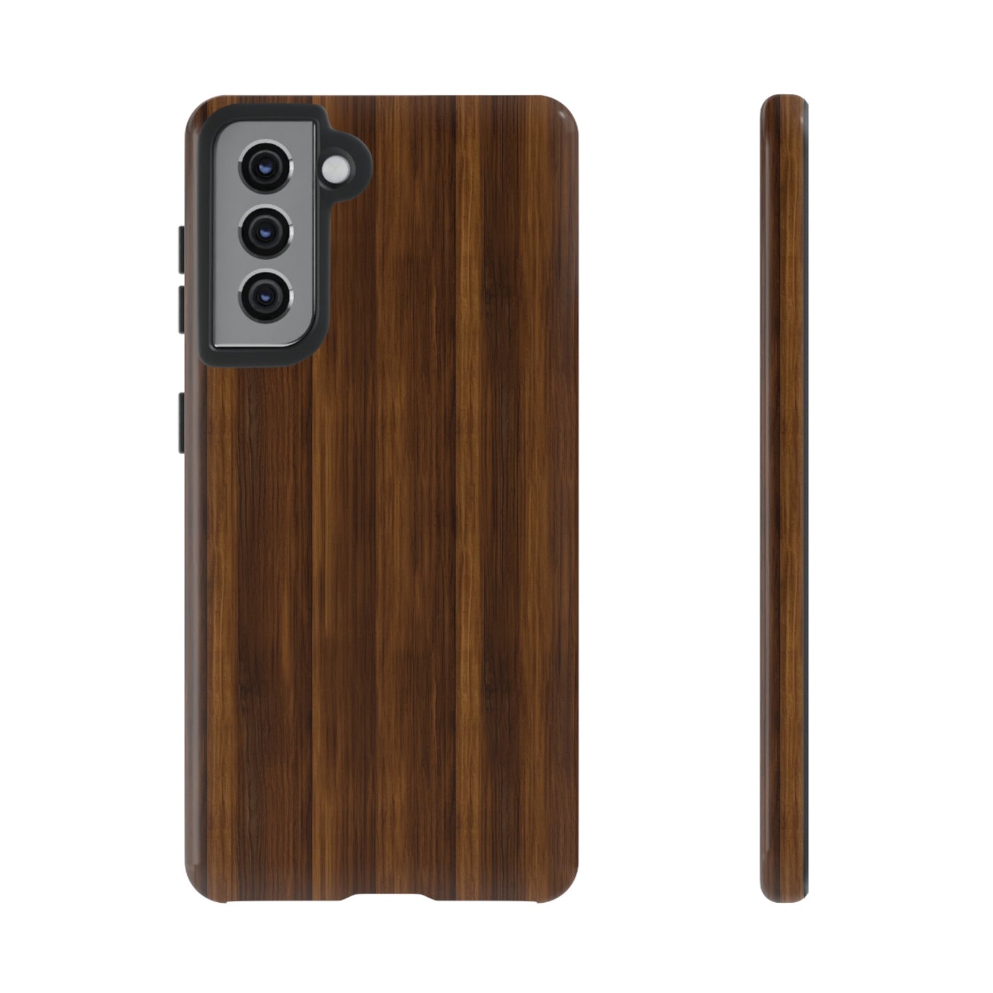 Luxurious Faux Dark Walnut Essence Phone Case - Rich and Refined Natural Wood Design - Tough Cases