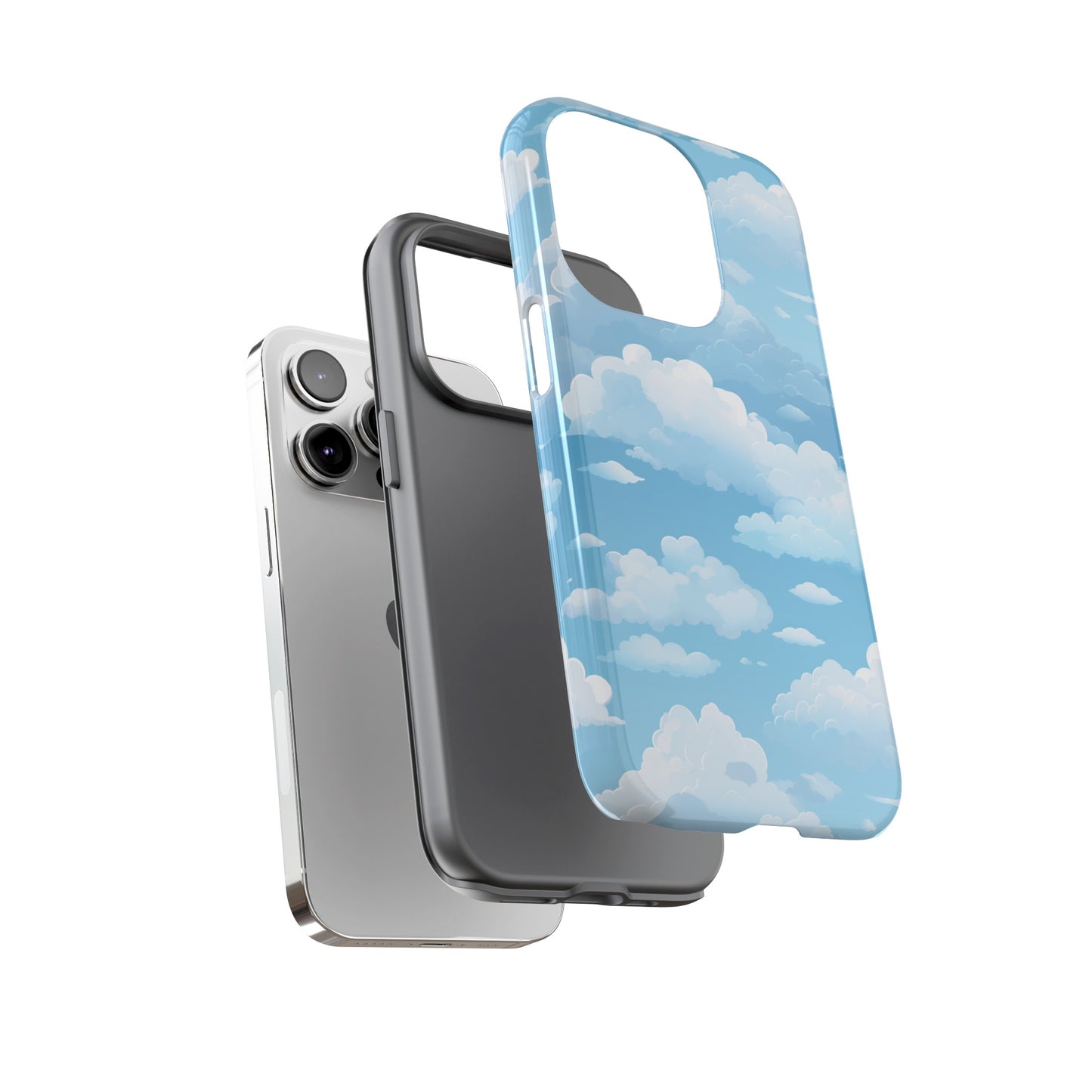 Azure Horizon Phone Case - Majestic Sky & Cloud Pattern - Tough Phone Case