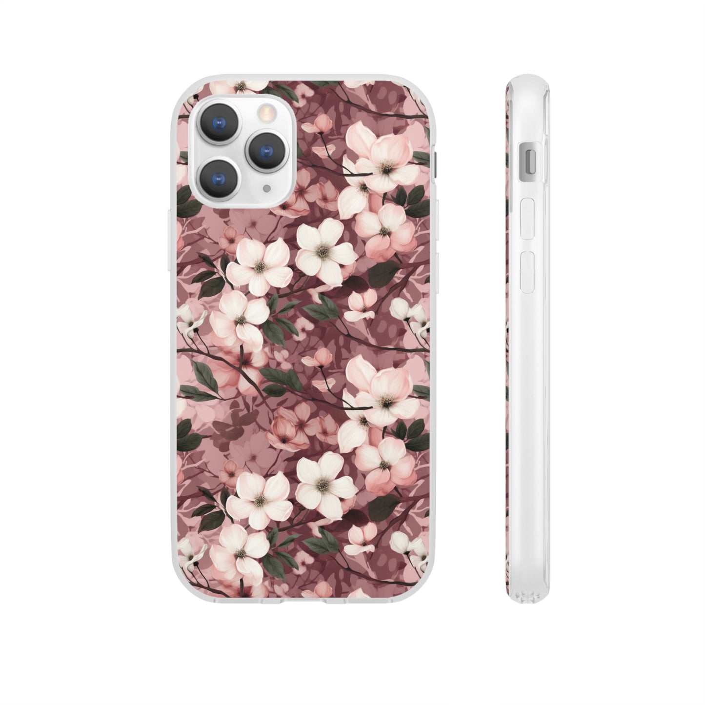 Sparse Dogwood Blossom Phone Case - Elegant Floral Design for Your Smartphone - Flexi Cases Phone Case Pattern Symphony   