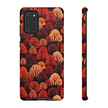 Crimson Forest: Autumn Trees in Vibrant Detail - Tough Phone Case