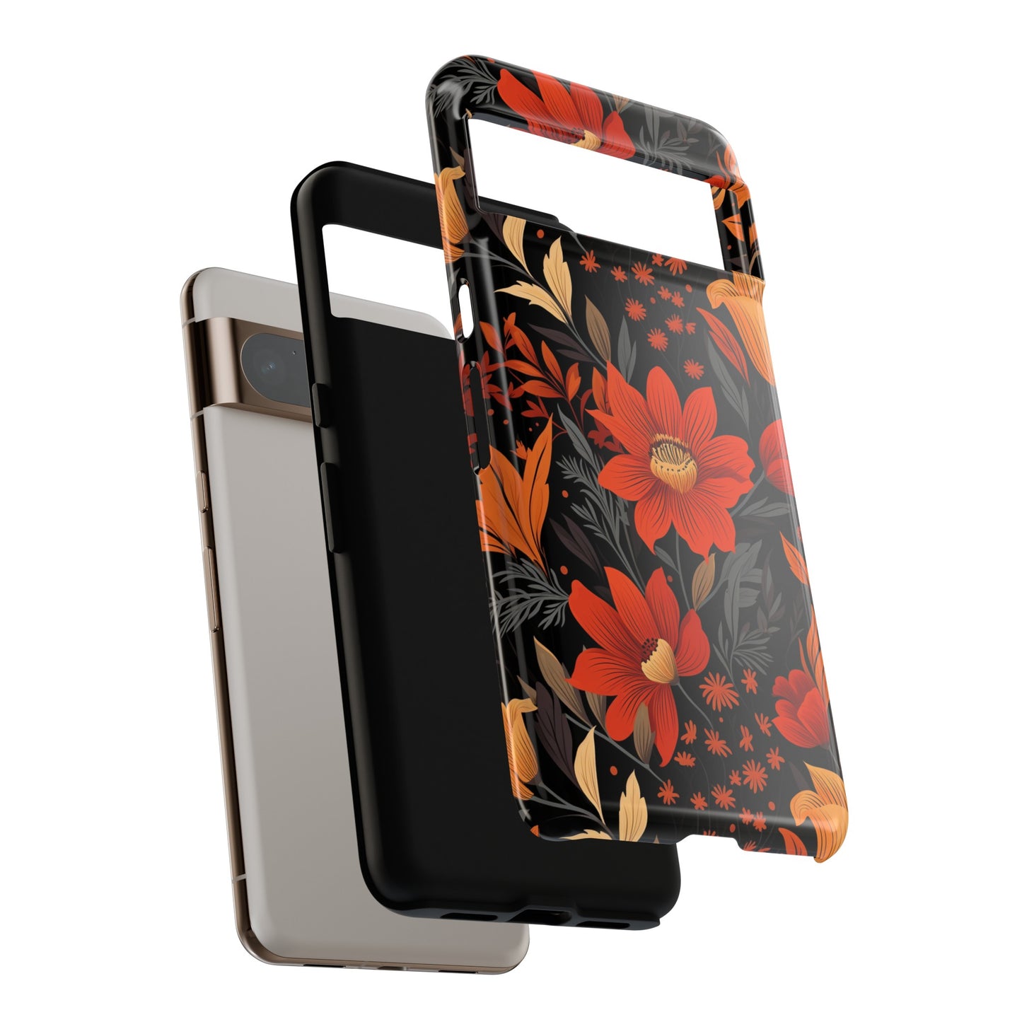 Autumn Blossom Noir: A Dark Floral Canvas Tough Case