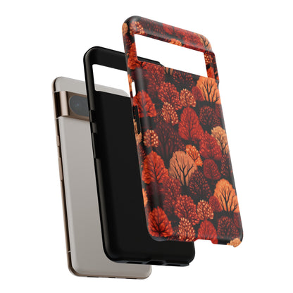 Crimson Forest: Autumn Trees in Vibrant Detail - Tough Phone Case