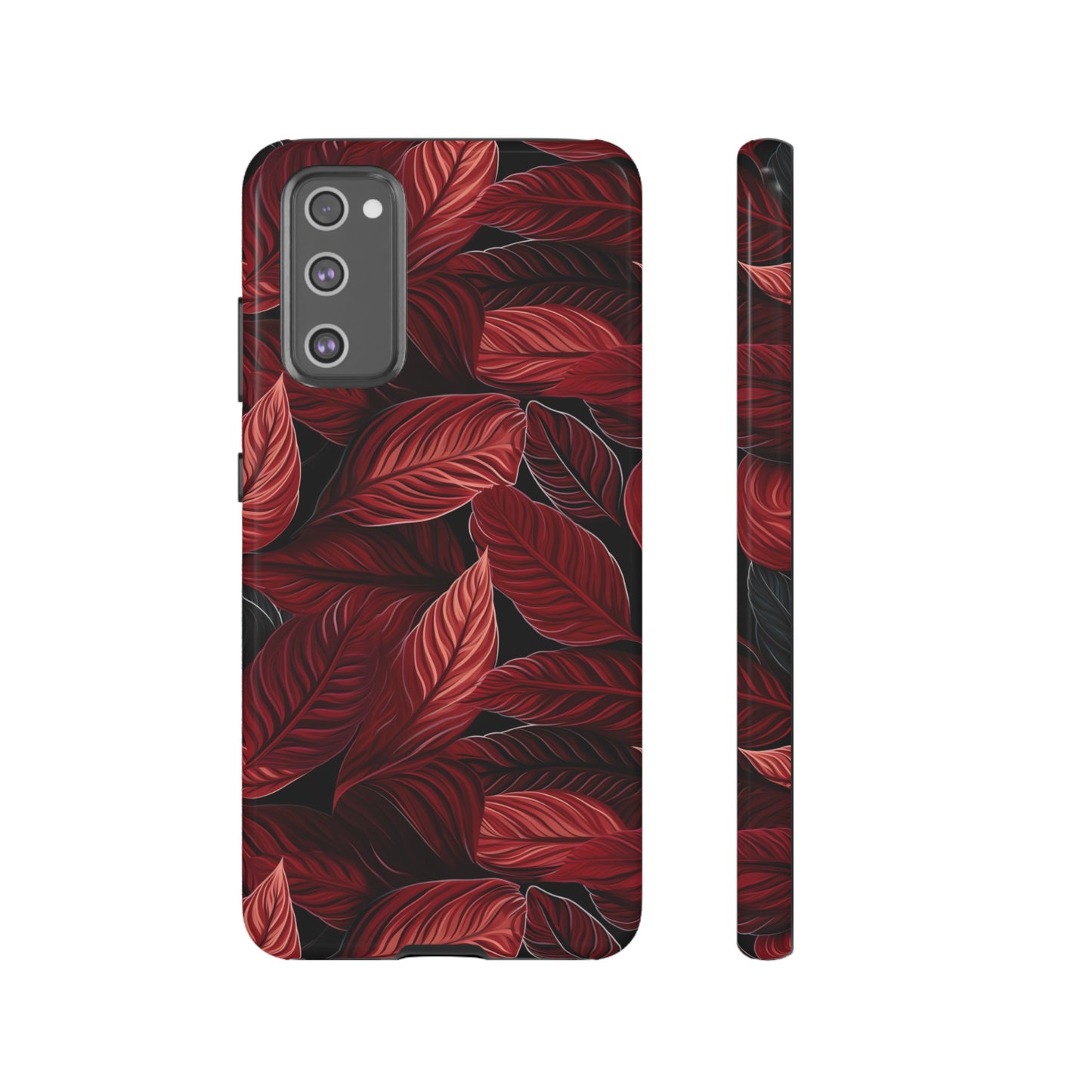 Scarlet Whispers: Lush Autumn Colours in Botanical Bliss - Tough Phone Case