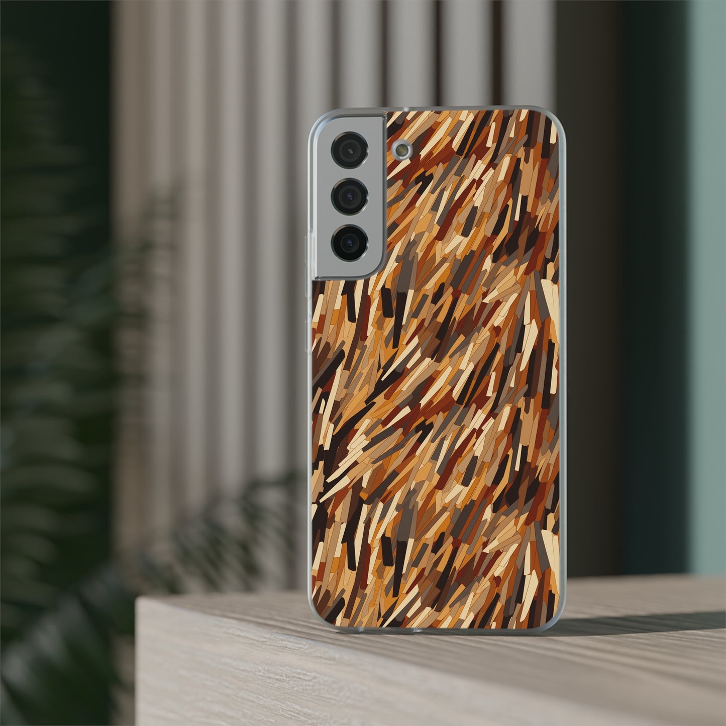 Fragmented Forest: Autumn's Abstract Palette Flexible Phone Case