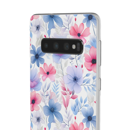 Floral Whispers - Soft Hues of Violets, Pinks, and Blues - Flexi Phone Case Phone Case Pattern Symphony   