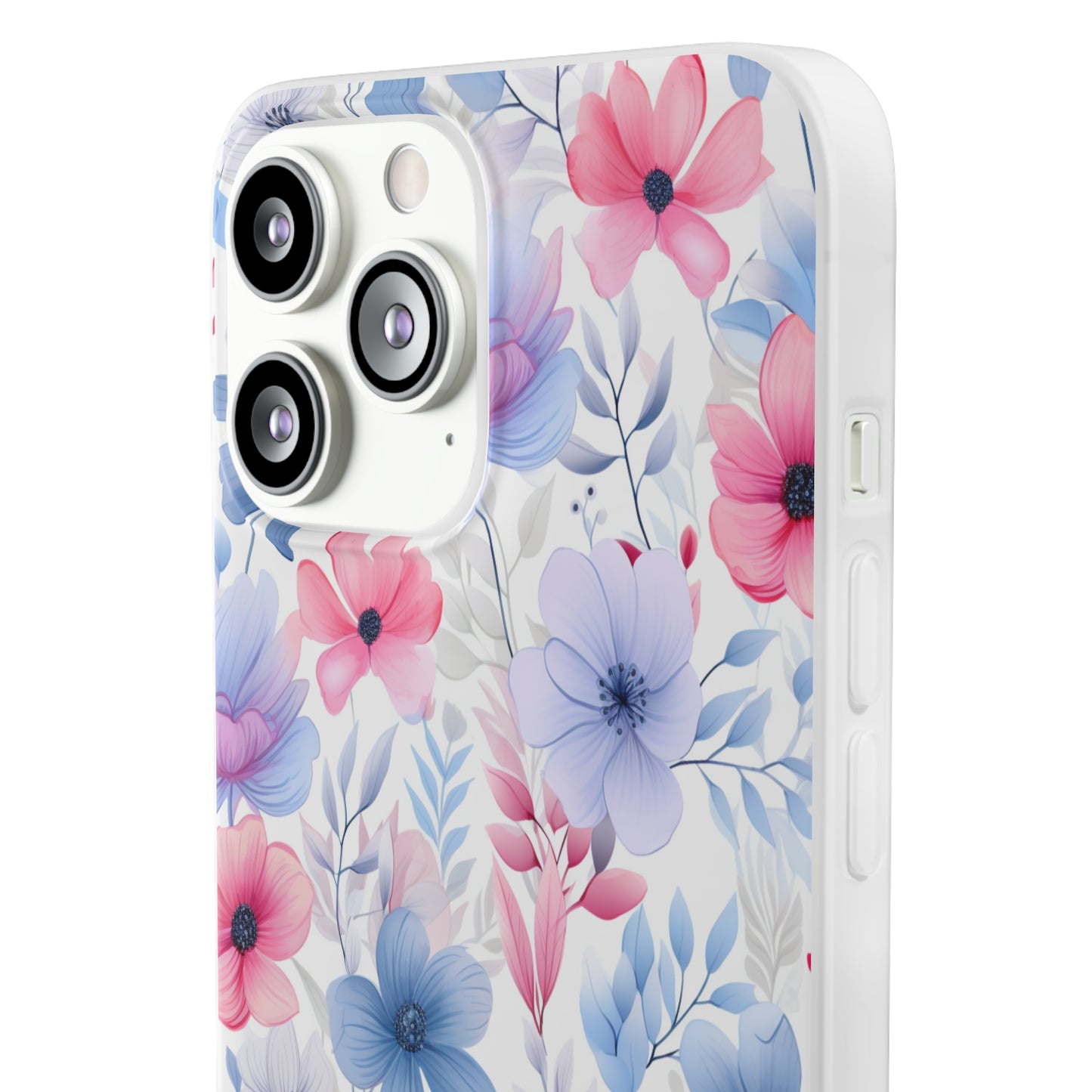 Floral Whispers - Soft Hues of Violets, Pinks, and Blues - Flexi Phone Case Phone Case Pattern Symphony   