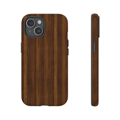 Luxurious Faux Dark Walnut Essence Phone Case - Rich and Refined Natural Wood Design - Tough Cases