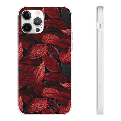 Scarlet Whispers: Lush Autumn Colours in Botanical Bliss - Flexible Phone Case