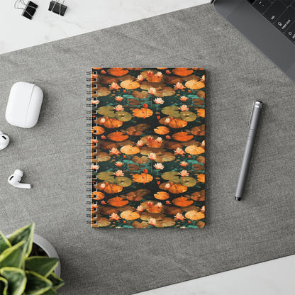 Orange Lotus Whisper: Autumn on the Water - Notebook (A5)