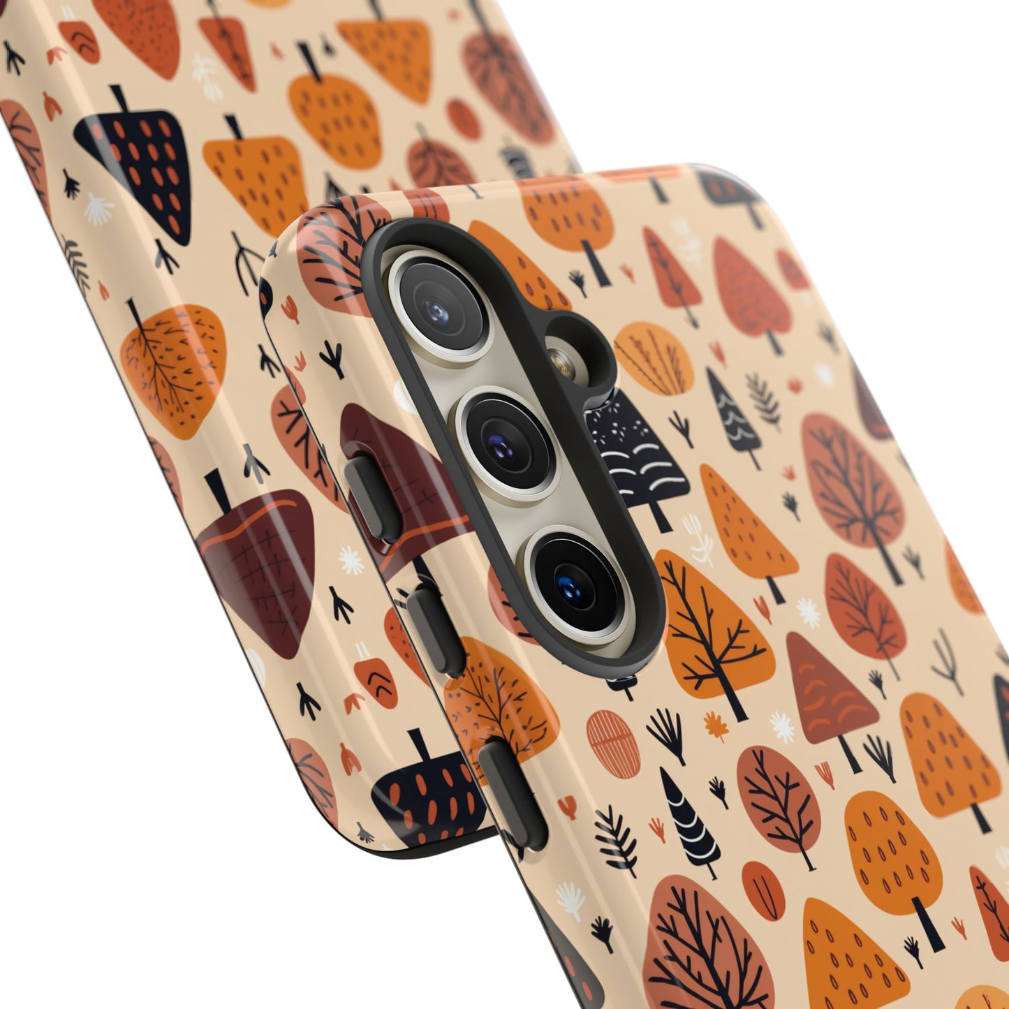 Terracotta Tree Tapestry: A Playful Autumn Mosaic - Tough Phone Case