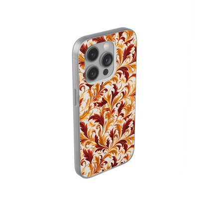 Swirling Autumn: Vortexes of Fall Foliage in Gold and Bronze - Flexible Phone Case