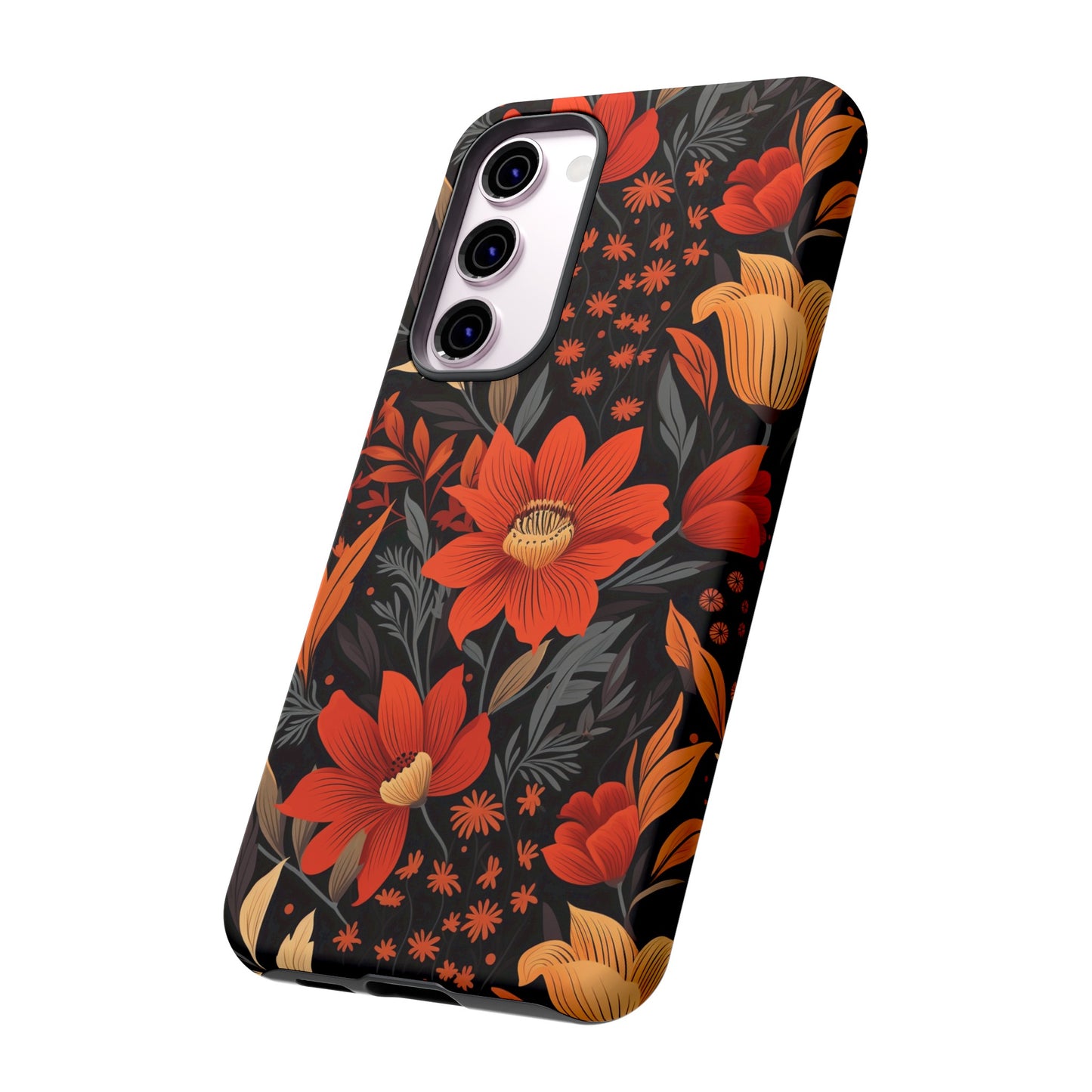 Autumn Blossom Noir: A Dark Floral Canvas Tough Case