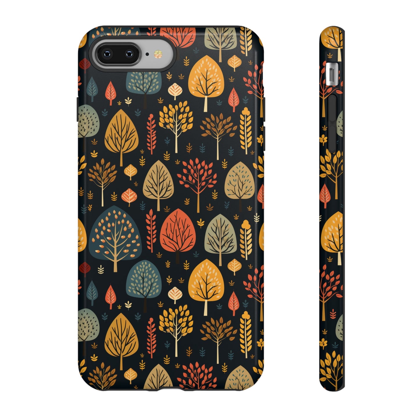 Mid-Century Mosaic: Dappled Leaves and Folk Imagery - Tough Phone Case